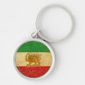 Iran Flag Lion and Sun Shah Iran Flag Schlüsselanh Schlüsselanhänger (Vorne)