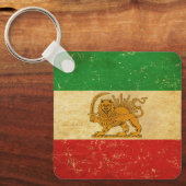 Iran Flag Lion and Sun Shah Iran Flag Schlüsselanh Schlüsselanhänger (Vorderseite)