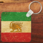 Iran Flag Lion and Sun Shah Iran Flag Schlüsselanh Schlüsselanhänger (Rückseite)