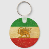 Iran Flag Lion and Sun Shah Iran Flag Schlüsselanh Schlüsselanhänger (Rückseite)