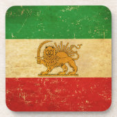 Iran Flag Lion and Sun Shah Iran Flag Untersetzer (Vorderseite)
