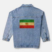 Iran Flag Löwe und Sonnenschein der iranischen Fla Jeansjacke (Rückseite)