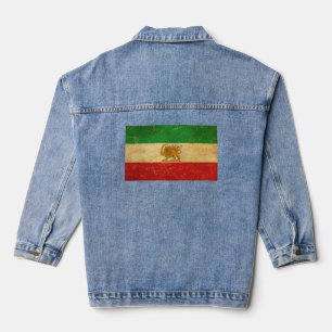Iran Flag Löwe und Sonnenschein der iranischen Fla Jeansjacke