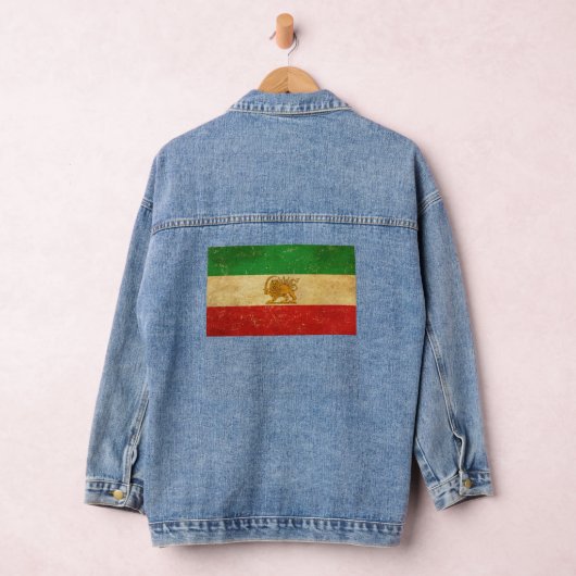 Iran Flag Löwe und Sonnenschein der iranischen Fla Jeansjacke (Hangar)