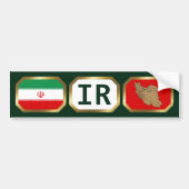 Iran Flag Map Code Autoaufkleber (Vorne)