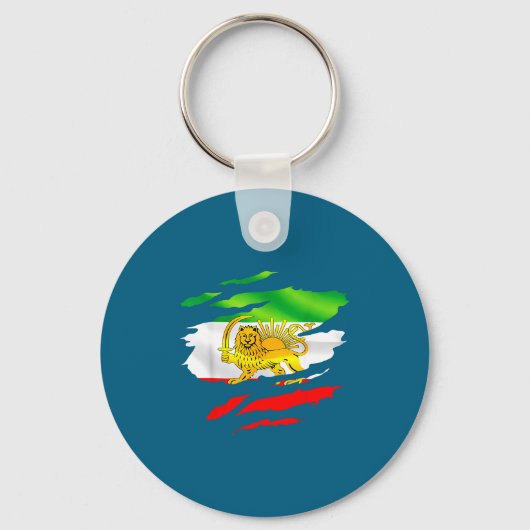 Iran Flag Map Lion Sun Artwork Schlüsselanhänger (Vorderseite)