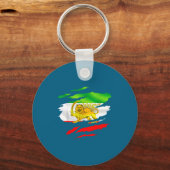 Iran Flag Map Lion Sun Artwork Schlüsselanhänger (Vorderseite)
