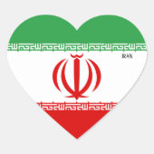 Iran Flag Splendid Patriotic Herz-Aufkleber (Vorderseite)
