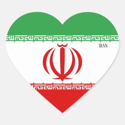 Iran Flag Splendid Patriotic Herz-Aufkleber (Vorderseite)