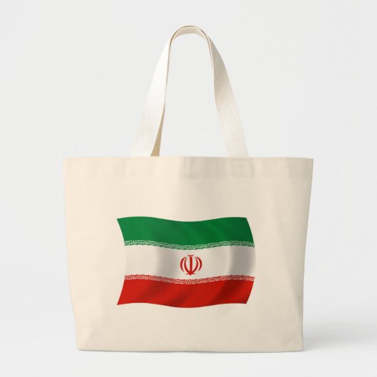 Iran Flag Tote Bag Jumbo Stoffbeutel (Vorne)