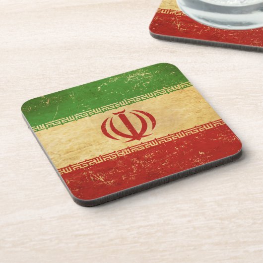 Iran Flag Vintag Design Untersetzer (Linke Seite)