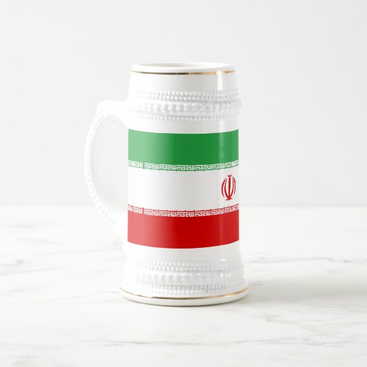 Iran-Flagge Bierglas (Vorderseite Links)