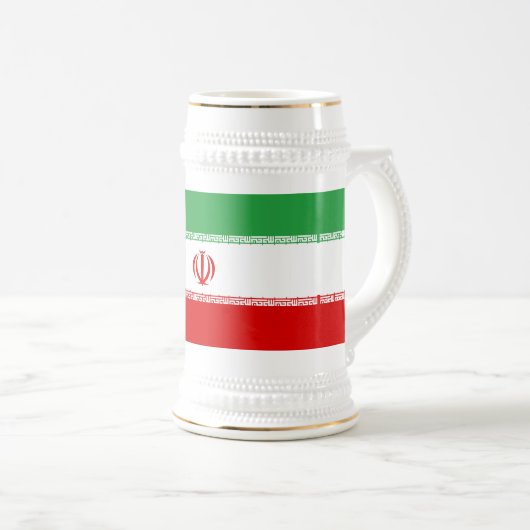 Iran-Flagge Bierglas (VorderseiteRechts)