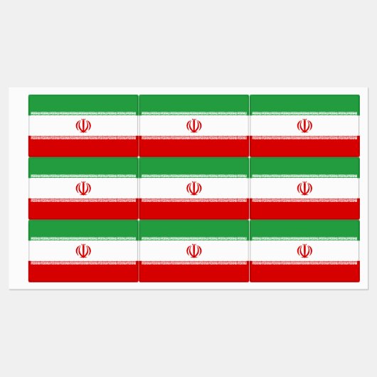 Iran-Flagge Etiketten (Blatt)