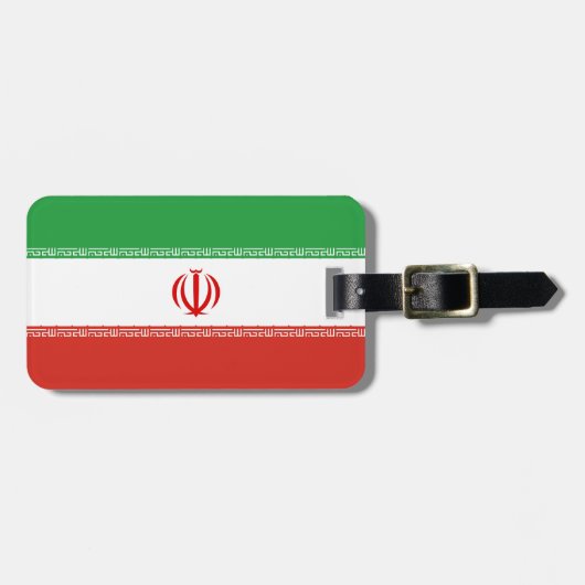 Iran-Flagge Gepäckanhänger (Vorderseite horizontal)
