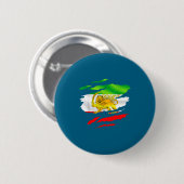Iran-Flagge-Karte-Löwe-Sonne-Überlebender-Design Button (Vorne & Hinten)