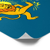 Iran-Flagge Löwe Illustration Poster (Ecke)