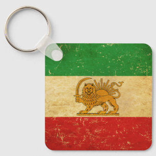Iran-Flagge Löwe und Sonne Schah von Iran Flagge S Schlüsselanhänger