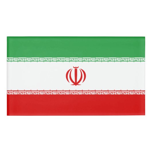 Iran-Flagge Namenschild (Vorderseite)