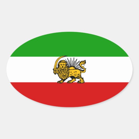 Iran-Flagge Ovaler Aufkleber (Vorderseite)