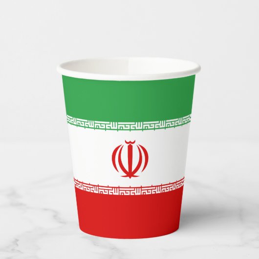 Iran-Flagge Pappbecher (Links)