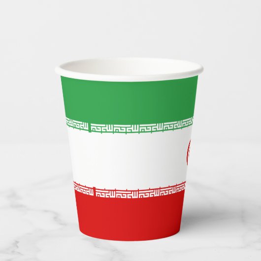 Iran-Flagge Pappbecher (Vorderseite)