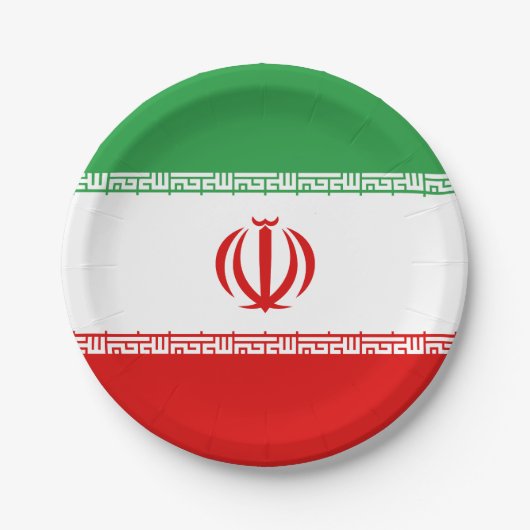 Iran-Flagge Pappteller (Vorderseite)