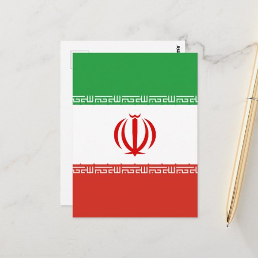 Iran-Flagge Postkarte (Vorderseite/Rückseite Beispiel)