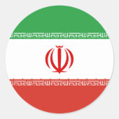 Iran-Flagge Runder Aufkleber (Vorderseite)