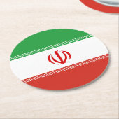 Iran-Flagge Runder Pappuntersetzer (Angewinkelt)