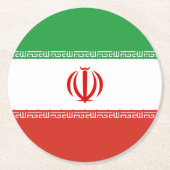 Iran-Flagge Runder Pappuntersetzer (Vorderseite)