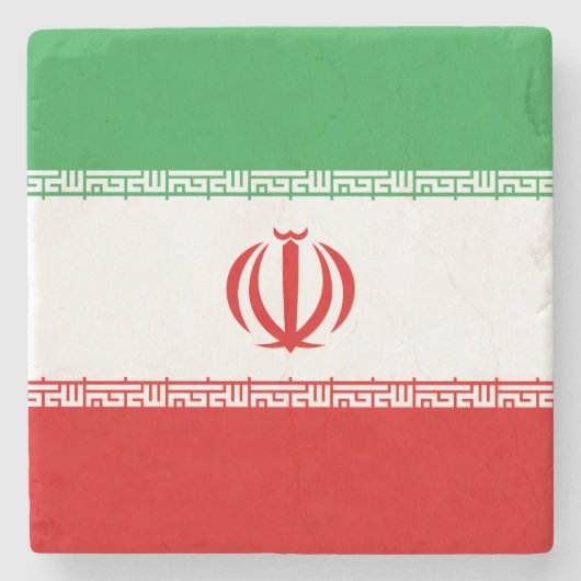 Iran-Flagge Steinuntersetzer (Vorderseite)