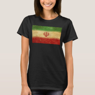 Iran-Flagge Vintage-Design Damen Schwarz T-Shirt