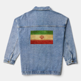 Iran-Flagge Vintage Design-Frauen Jeansjacke