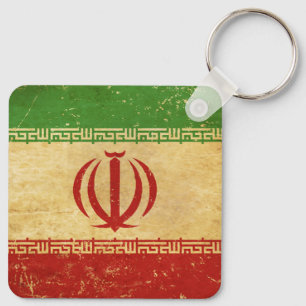 Iran-Flagge Vintage-Design Schlüsselanhänger