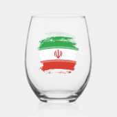 Iran-Flagge Weinglas Ohne Stiel (Vorderseite)