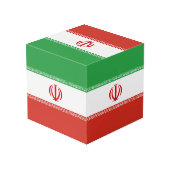 Iran-Flagge Würfel (Rückseite Schrägansicht)