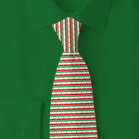 Iran-Flagge-Ziegelmuster Krawatte