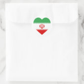 Iran-Flaggenherz Runder Aufkleber (Tasche)