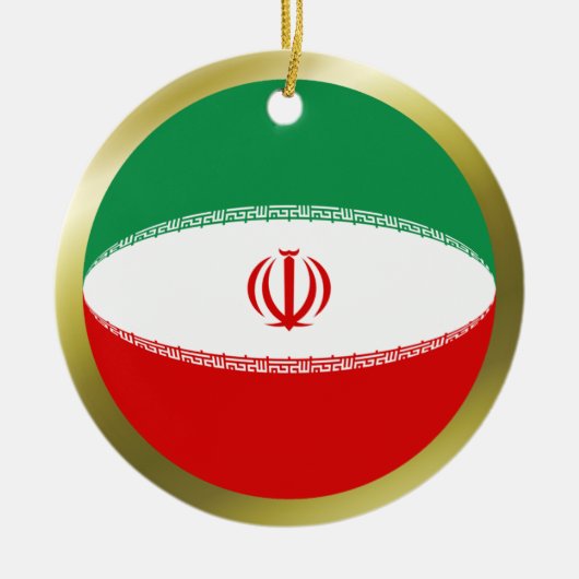 Iran-Flaggenverzierung Keramik Ornament (Vorne)