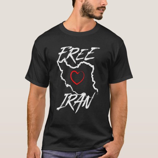 Iran Free Iran Symbol Herzkarte Freiheit Herz Lieb T-Shirt (Vorderseite)