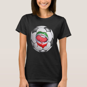 Iran Fußball Fan iranische Flagge Mund T-Shirt