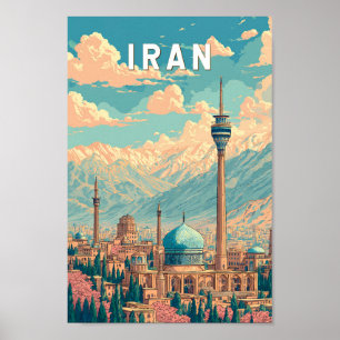 Iran Illustration Reise Kunst Vintage Poster