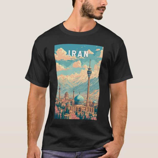 Iran Illustration Travel Art Vintage T-Shirt (Vorderseite)