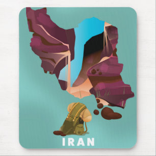 Iran illustriertes Reiseplakat Mousepad