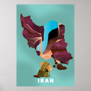Iran illustriertes Reiseposter Druck Poster