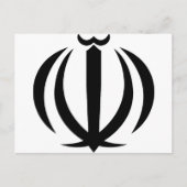 Iran IR , Flagge, Wappen, Flaggenplan Postkarte (Vorderseite)