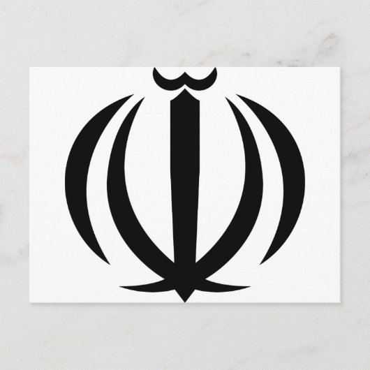 Iran IR , Flagge, Wappen, Flaggenplan Postkarte (Vorderseite)