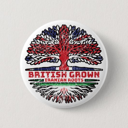 Iran Iran Vereinigtes Königreich British Tree Root Button (Vorderseite)