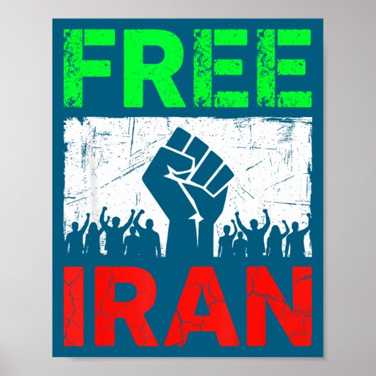Iran Iranische Flagge Löwe Illustration Poster (Vorne)